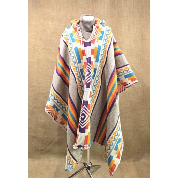 Poncho ekwadorskie - długie ze 100% wełny owczej .